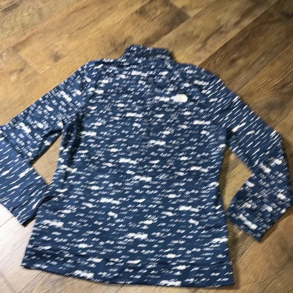 The North Face Womens Nvcinder Full Zip Fleece Jacket Blue White Size L